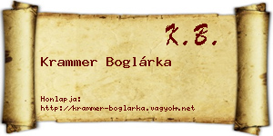 Krammer Boglárka névjegykártya